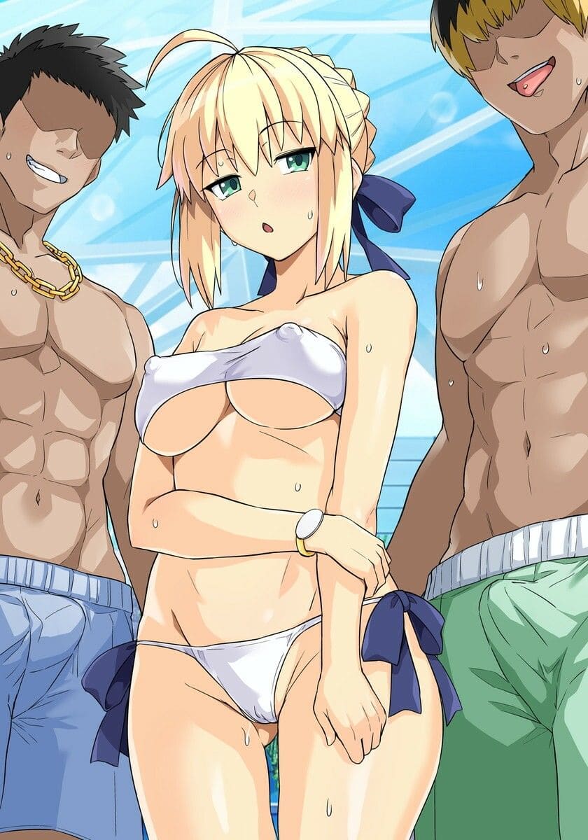 プールサイドで誘惑するセイバーさん ろいやるびっちの人気同人作品